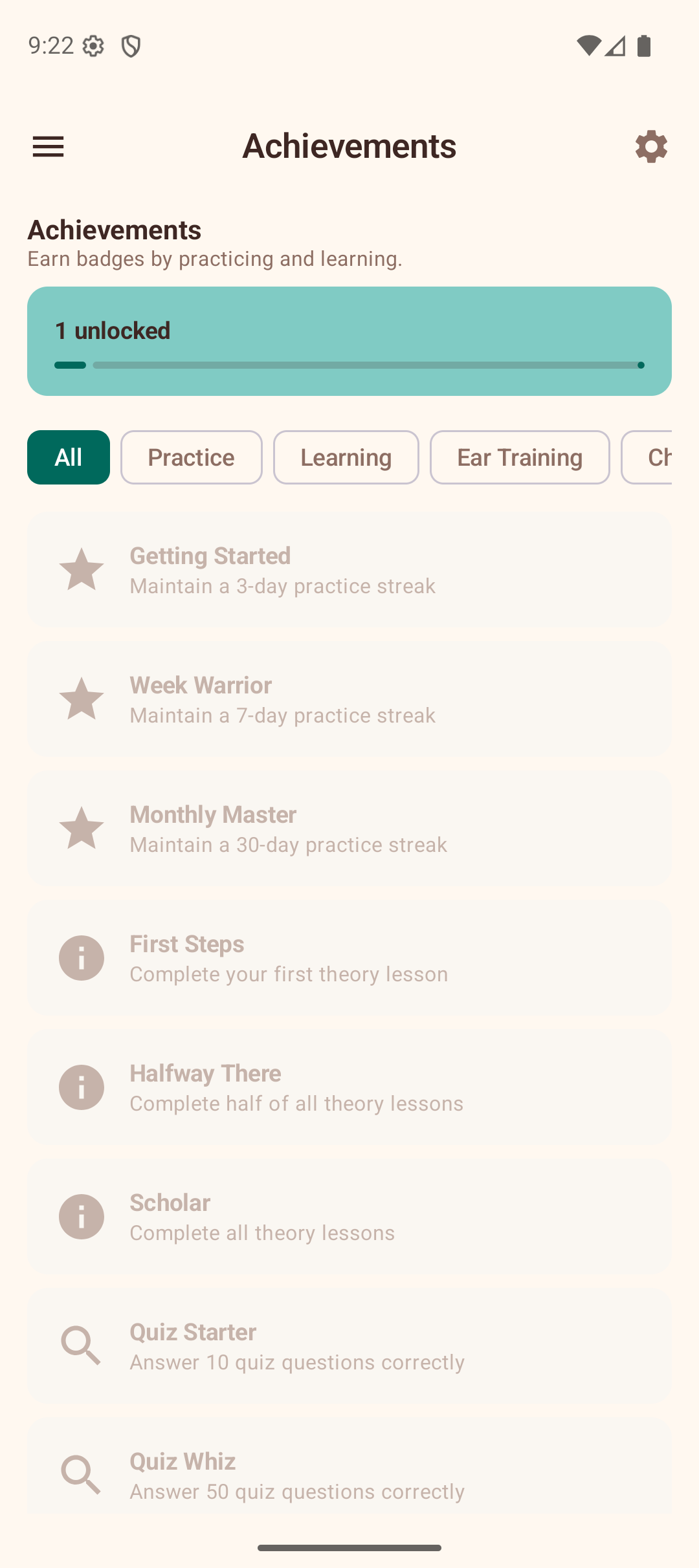 Achievements gallery