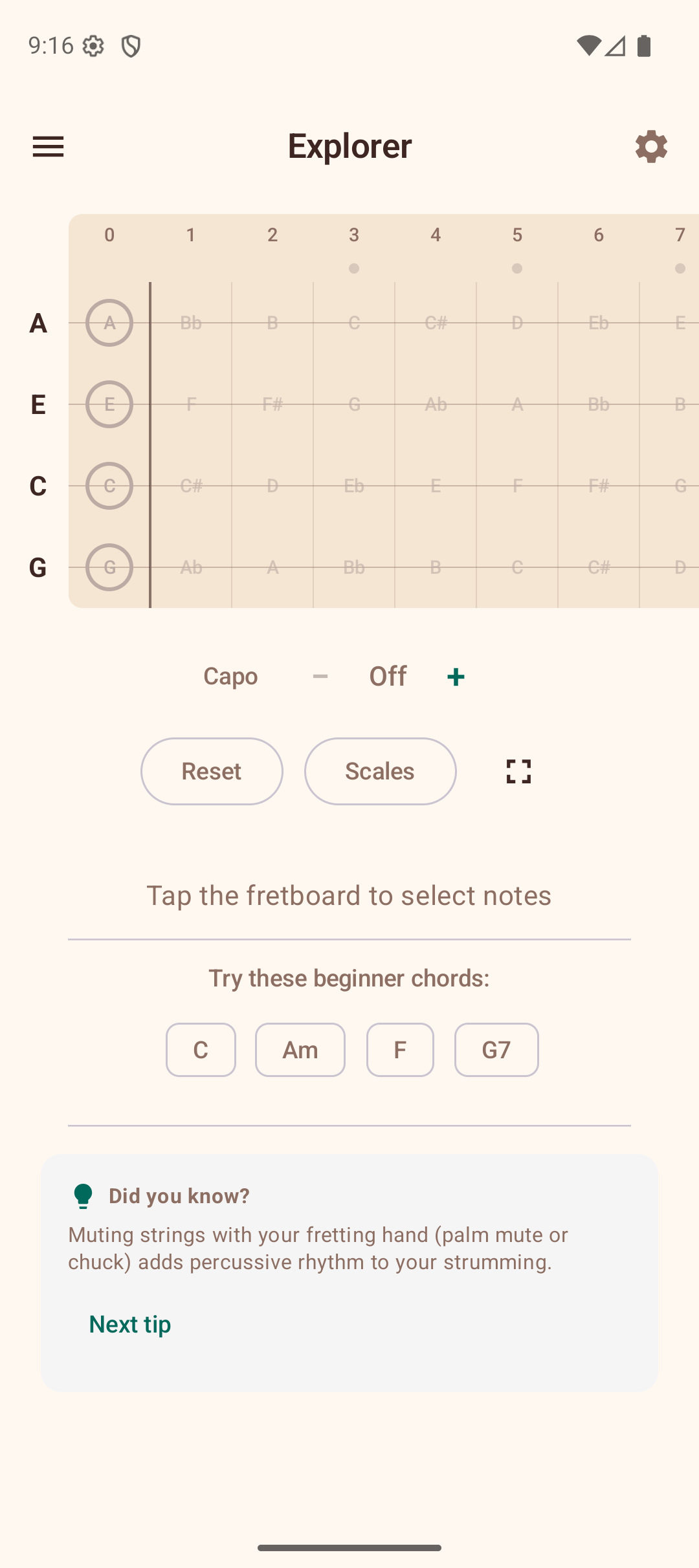 Beginner chord suggestions