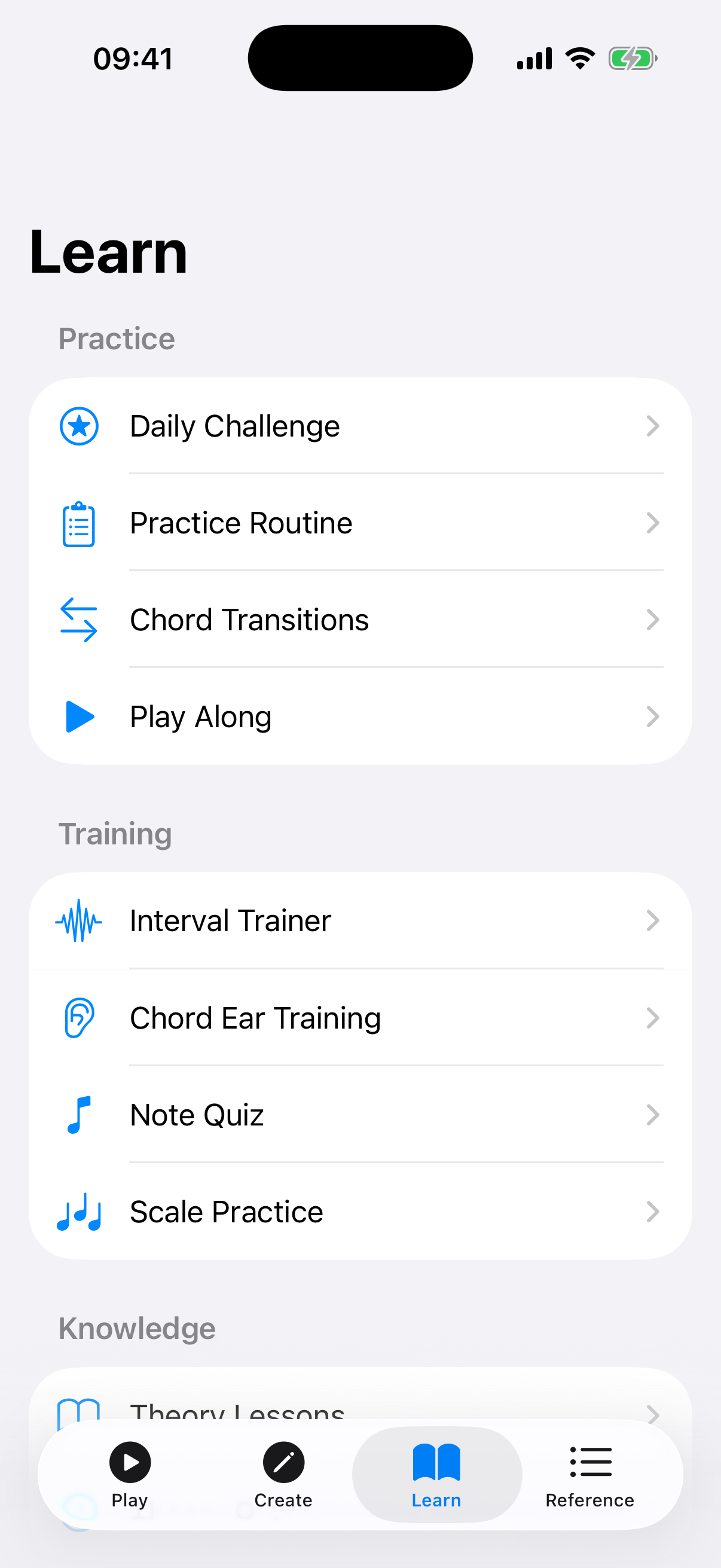 Settings — more sections