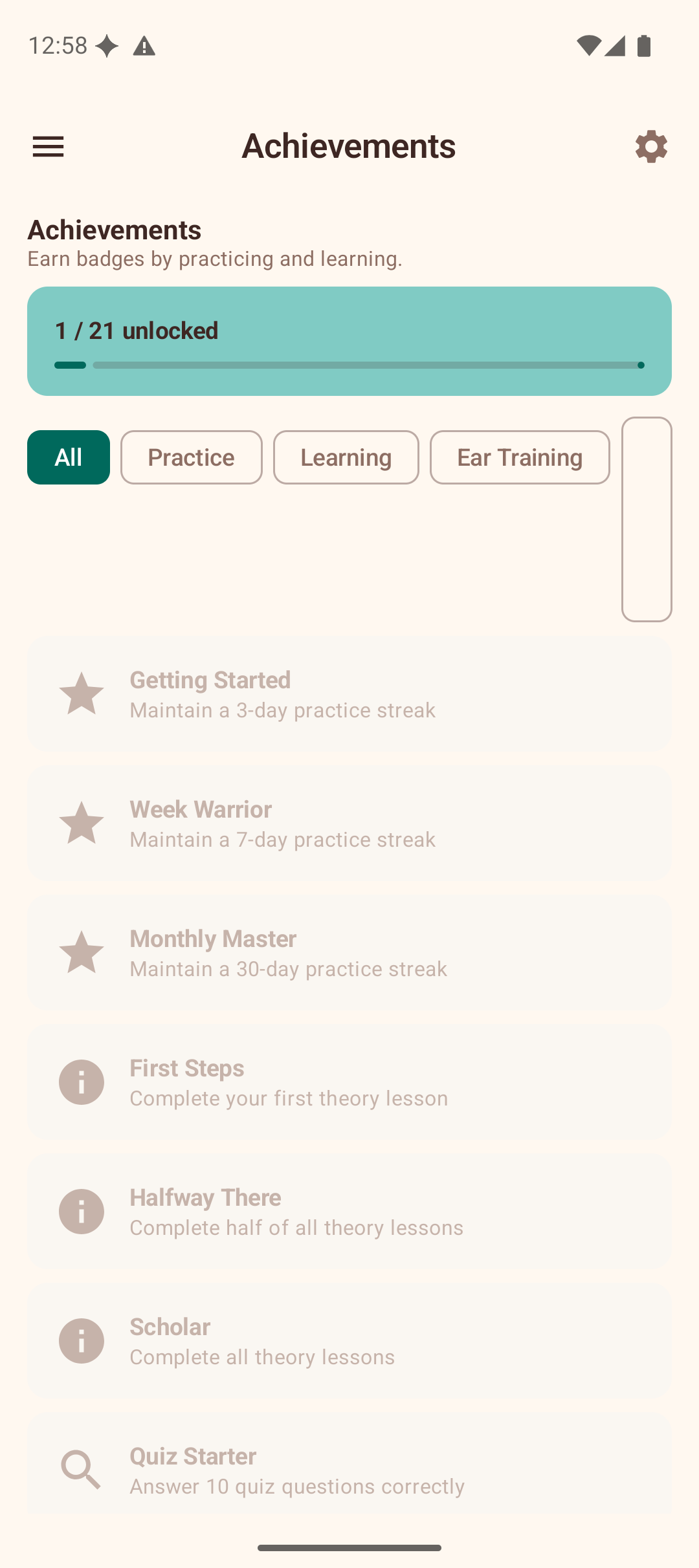 Achievements gallery